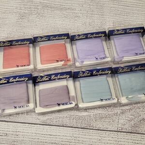 Mokuba Embroidery Sylk Ribbon - 7mm - 8 Packs Mixed Colors #2 - 3 yds each